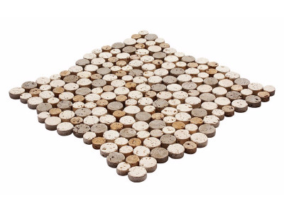 Round Mozaikler 2,5 X 2,5 CM - 1,9 X 1,9 LIGHT-NOCHE-YELLOW MIX TRAVERTINE