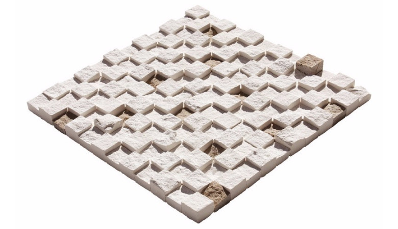 Yüzey Patlatma Küp Mozaikler  LIMESTONE-NOCHE MIX K-157